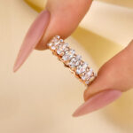 S925 Maxine Full Oval Cut Simulated Diamond Wedding Band - Image 10