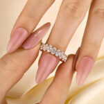 S925 Maxine Full Oval Cut Simulated Diamond Wedding Band - Image 13