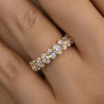 S925 Maxine Full Oval Cut Simulated Diamond Wedding Band - Image 6
