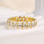 S925 Maxine Full Oval Cut Simulated Diamond Wedding Band - Image 5