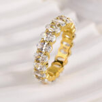 S925 Maxine Full Oval Cut Simulated Diamond Wedding Band - Image 9