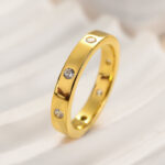 S925 Maxine Vintage Round Cut Wide Wedding Band