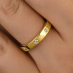 S925 Maxine Vintage Round Cut Wide Wedding Band - Image 2