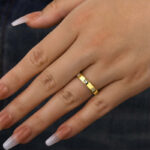 S925 Maxine Vintage Round Cut Wide Wedding Band - Image 3