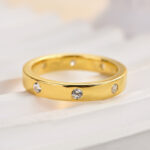 S925 Maxine Vintage Round Cut Wide Wedding Band - Image 5