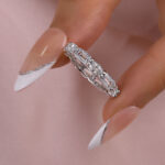 S925 Maxine Chic Emerald Cut & Oval Cut Eternity Wedding Band for Women