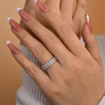 S925 Maxine 3.0Ct Half Oval Cut Sona Wedding Band - Image 2