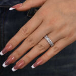 S925 Maxine 3.0Ct Half Oval Cut Sona Wedding Band - Image 3