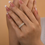 S925 Maxine 3.0Ct Half Oval Cut Sona Wedding Band - Image 9