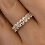 S925 Maxine 3.0Ct Half Oval Cut Sona Wedding Band - Image 7