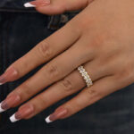 S925 Maxine 3.0Ct Half Oval Cut Sona Wedding Band - Image 8