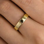 S925 Maxine Classic Yellow Gold Wide Wedding Band