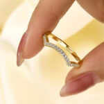 S925 Maxine Unique Curved Design Half Eternity Wedding Band For Women - Image 3