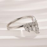 S925 Crown Shaped Curved Design Thin Stacking Wedding Band In Sterling Silver - Image 5