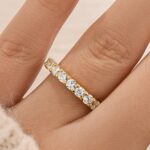 S925 Maxine Classic Half Eternity Round Cut Wedding Band - Image 4