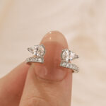 S925 Maxine Classic Pear Cut Open Wedding Band In Sterling Silver - Image 2