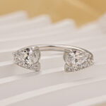 S925 Maxine Classic Pear Cut Open Wedding Band In Sterling Silver - Image 7