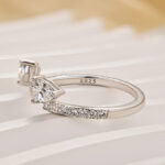 S925 Maxine Classic Pear Cut Open Wedding Band In Sterling Silver - Image 8