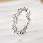 S925 Emerald Cut & Cushion Cut Wedding Band In Sterling Silver - Image 4