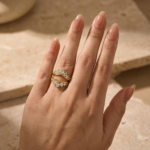 S925 Maxine Fashion Round Cut Jacket Wedding Band For Women In Sterling Silver - Image 4