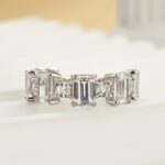 S925 Fashion Emerald Cut Wedding Band In Sterling Silver - Image 3