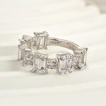 S925 Fashion Emerald Cut Wedding Band In Sterling Silver - Image 4