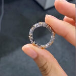 S925 Maxine Noble Round Cut Two-Tone X Wedding Band For Women - Image 2