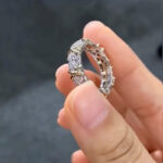 S925 Maxine Noble Round Cut Two-Tone X Wedding Band For Women