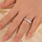 S925 2.8Ct Emerald Cut Bezel Half Wedding Band Travel Ring In Sterling Silver - Image 2