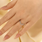 S925 0.13Ct Simulated Diamond Matching Curved Wedding Band In Sterling Silver - Image 2