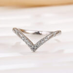 S925 0.13Ct Simulated Diamond Matching Curved Wedding Band In Sterling Silver - Image 3
