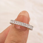 S925 4.5Ct Radiant Cut Eternity Wedding Band In Sterling Silver - Image 6