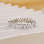 S925 4.5Ct Radiant Cut Eternity Wedding Band In Sterling Silver - Image 9