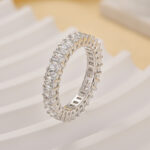 S925 4.5Ct Radiant Cut Eternity Wedding Band In Sterling Silver - Image 8