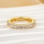 S925 4.5Ct Radiant Cut Eternity Wedding Band In Sterling Silver - Image 5