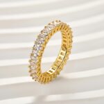 S925 4.5Ct Radiant Cut Eternity Wedding Band In Sterling Silver - Image 4
