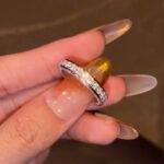 S925 1.3Ct Channel Set Round Cut Eternity Wedding Band In Sterling Silver