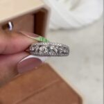 S925 Luxurious 3-Row Half Wedding Band Travel Ring In Sterling Silver - Image 2