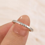 S925 0.2Ct Classic Wedding Band Travel Ring In Sterling Silver With Round Cut Stone - Image 4