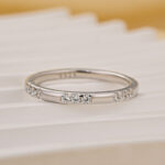 S925 0.2Ct Classic Wedding Band Travel Ring In Sterling Silver With Round Cut Stone - Image 7
