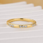 S925 0.2Ct Classic Wedding Band Travel Ring In Sterling Silver With Round Cut Stone - Image 3