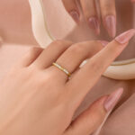 S925 0.2Ct Classic Wedding Band Travel Ring In Sterling Silver With Round Cut Stone - Image 2