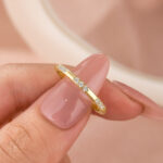 S925 0.2Ct Classic Wedding Band Travel Ring In Sterling Silver With Round Cut Stone