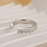 S925 1.4Ct Round Cut Open Women's Wedding Band In Sterling Silver - Image 4