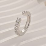 S925 1.4Ct Round Cut Open Women's Wedding Band In Sterling Silver - Image 3