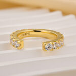 S925 1.4Ct Round Cut Open Women's Wedding Band In Sterling Silver - Image 8