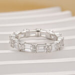 S925 Eternity 3.6Ct Emerald Cut Wedding Band In Sterling Silver - Image 4