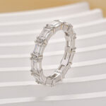 S925 Eternity 3.6Ct Emerald Cut Wedding Band In Sterling Silver - Image 3