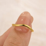 S925 Curved Plain Wedding Band In Sterling Silver For Everyday Wear