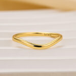 S925 Curved Plain Wedding Band In Sterling Silver For Everyday Wear - Image 3